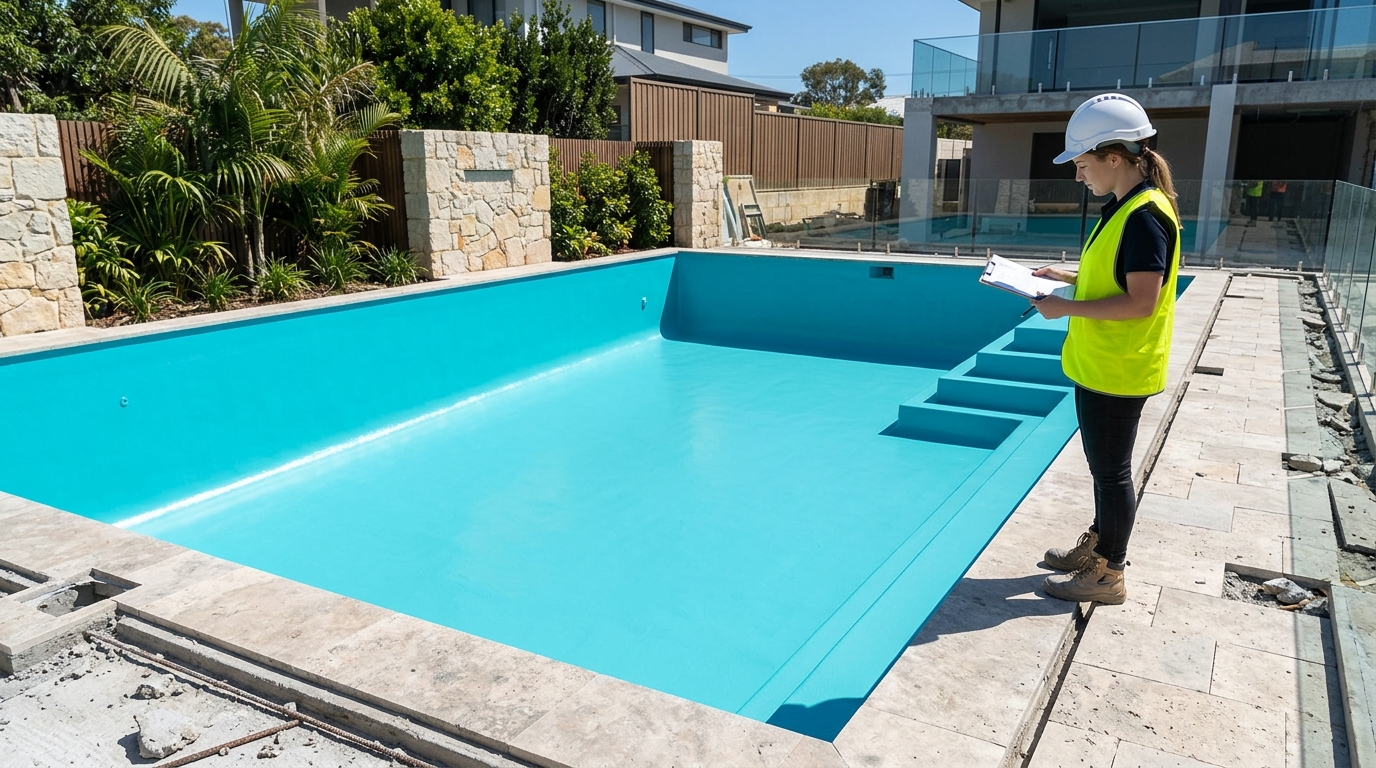 Seamless Blue Elastomeric Pool Membrane Coating